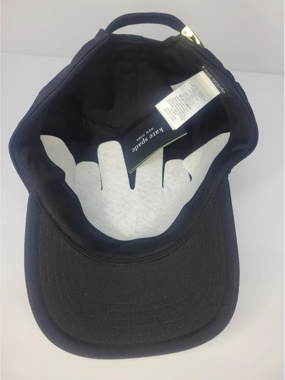 Kate Spade New York Women's Spade Baseball Cap Adjustable Cotton O/S Black NEW! - Picture 5 of 7